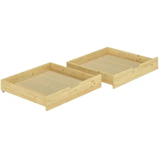 Erst-Holz Bettkasten-Set für unsere Etagenbetten 80x190cm - 2-teilig - Kiefer massiv 90.10-S12