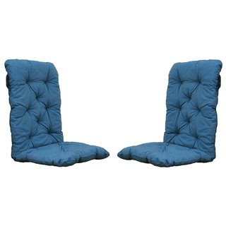 Home Feeling Hochlehnerauflage 2er Set Auflagen Sitzkissen, 120x50x8 cm blau/grau blau|grau
