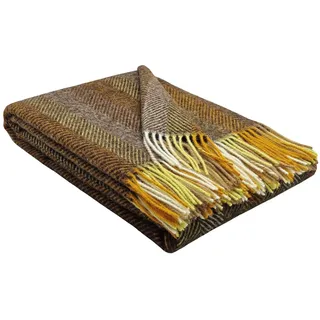 STTS International TIROL M Plaid 140 x 200 cm Braun/Mehrfarbig