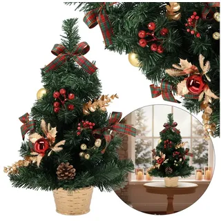 Sarcia.eu Künstlicher Weihnachtsbaum KLEIN künstlicher Weihnachtsbaum rot-gold im Topf geschmückt 50 cm