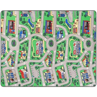 Spielteppich CITY Kinderteppich Straßenteppich Auto Wohn-Teppich versch. Größen