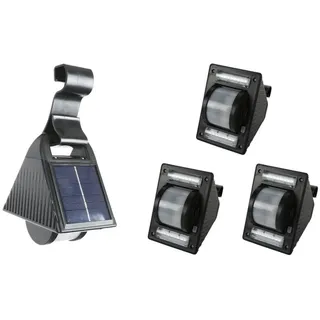 Buri 3er-Set Solar Dachrinnenleuchten Solarlampen Zaunleuchte Aussenlampe Gartenlicht