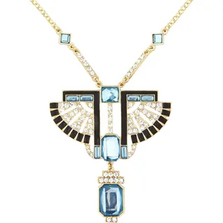 w widmann milano party fashion - Pharao Kette mit Strass | Goldener Modeschmuck mit Topas-Steinen, Accessoires, Kostümzubehör für Pharao, Ägypten, Karneval und Mottoparty