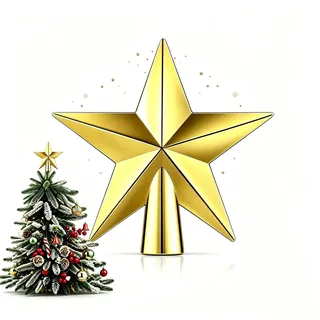 Weihnachtsbaumspitze Stern Gold – Glänzende Christbaumspitze aus bruchsicherem Kunststoff, Klassische Tannenbaumspitze & Baumspitze Weihnachten für eine Festliche Dekoration