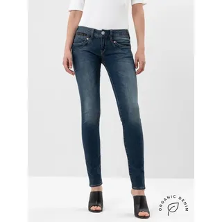 Herrlicher Slim-fit-Jeans PIPER SLIM Hüftjeans, aus Bio-Baumwolle und recycelten Fasern, Fit: Super Slim blau