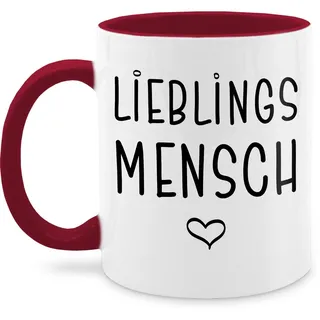 Shirtracer Tasse Lieblingsmensch, Keramik, Pärchen rot