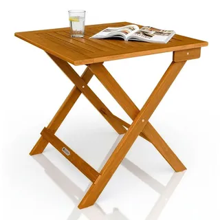 Juskys Gartentisch Klapptisch 46 x 46 x 46 cm Beige