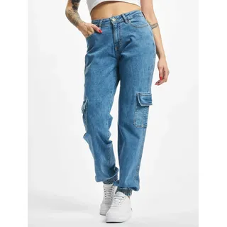 URBAN CLASSICS Organic Stretch Cargo Hochtaillierte Jeans Clear Blue Washed 29