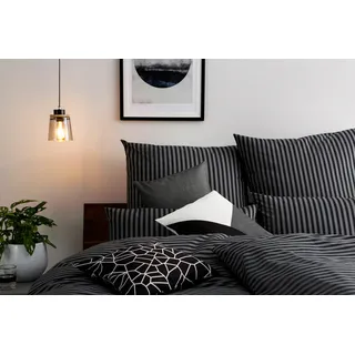 Bruno Banani Jassen Gestreift Schwarz/Grau 135 x 200 cm + 2 x 40 x 80 cm