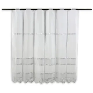 Albani Scheibengardine Jacquard weiß Höhe 30/45/60/90cm | Breite der Gardine frei wählbar in 13,5cm Schritten | Gardine | Panneaux (Höhe 90cm)