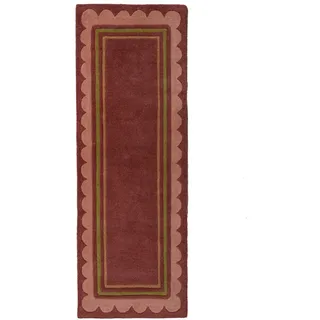 Flair Rugs Lois Wollteppich 80 x 230 cm Dunkelrot