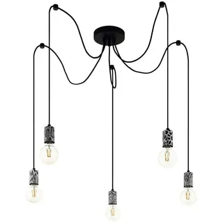 Eglo Hängeleuchte Nagpur, Schwarz, Weiß, Metall, Papier, länglich,länglich, 131 cm, Lampen & Leuchten, Innenbeleuchtung, Leuchten nach Räumen, Esstischlampen