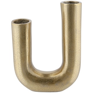 Vase , gold , Aluminium , Maße (cm): B: 15 H: 20,5 T: 5
