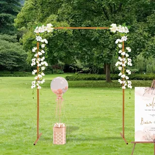 2m x 1.5m Rechteckig Gelb Hochzeitsbogen Blumenbogen Metall Traubogen Wedding Arch für Hochzeiten, Geburtstagsfeiern, Bankette, Ladeneröffnungen, Abschlussfeiern