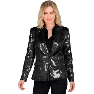 W WIDMANN MILANO Party Fashion - Pailletten Blazer Damen | Funkelndes Jackett mit Glitzer-Look, auffälliges Party-Outfit für Karneval, Festival & Mottoparty