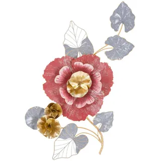 Wanddeko, Grau, Rosa, Gold, Metall, 61x111.80x9.5 cm, Dekoration, Skulpturen & Dekoobjekte, Wanddeko