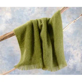 Wohnen & Accessoires GmbH & Co. KG Luxus Mohair Wolldecke Mohairplaid Mohairdecke farngrün