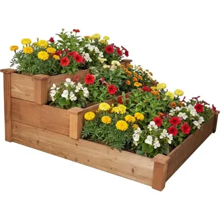 needs&wants® Hochbeet Stufenbeet 123,5 x 123,5 x 53 cm Braun