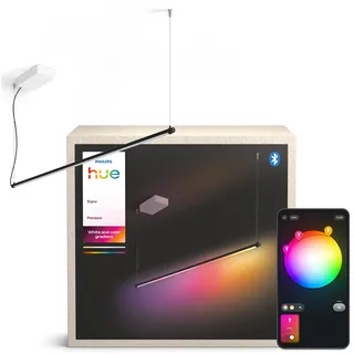 Philips Hue Signe Gradient Pendelleuchte, Schwarz | White Ambiance, Farbverläufe, Deckenleuchte, smarte Beleuchtung, Wall-Washing-Effekte, schlankes Design, Smart Home