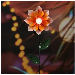 MARELIDA LED Solarleuchte Solar Gartenstecker Blume Garten Balkon Blumenstecker Flower orange, LED Classic, warmweiß (2100K bis 3000K) orange