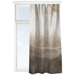 Bilderdepot24 Vorhang Gardine Tropisch Natur Orientalische Dschungel Gipfel Türvorhang (1 St), Multifunktionsband, blickdicht, Samt, Schiebegardinen Flur Schlafzimmer Wohnzimmer Schiebevorhang beige 130 cm x 225 cm