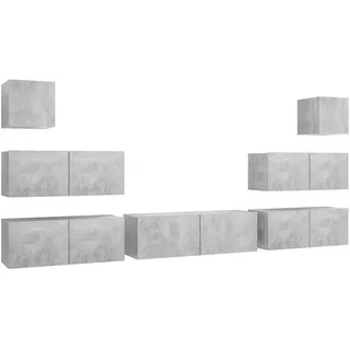 vidaXL 7-tlg. TV-Schrank-Set 30 x 30 x 30 cm Grau Holzwerkstoff