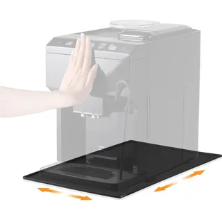 AIEVE Unterlage Silikonmatte für Kaffeemaschine Kaffeevollautomat Kaffeemühle für De Longhi Magnifica Philips LatteGo,Ninja Airfryer AF400eu,48 x 30 cm Silikonunterlage Leicht zu verschieben (Schwarz)