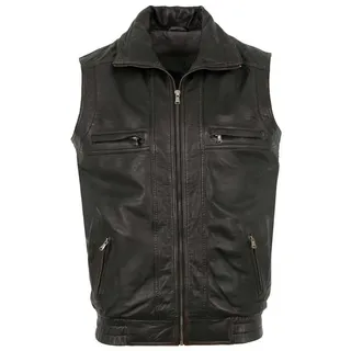 Maddox Lederweste Andi Maddox - Herren Lederweste Lammnappa schwarz-beige schwarz 54