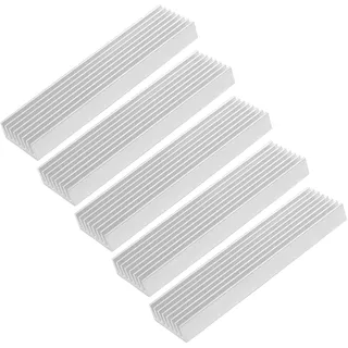 sourcing map 5 Stück Kühlkörper, Aluminium Kühlkörper Kühlrippen Kühlflosse Kühler für Led-Verstärker Transistor IC-Modul, 100x25x10mm Silber