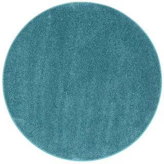 Snapstyle Cottage Hochflorteppich Ø 100 cm Petrol/Blau