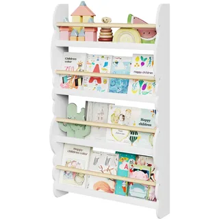 Woltu Kinderregal KR017 4 Ablagen 90 x 20 x 80 cm Kiefer weiß