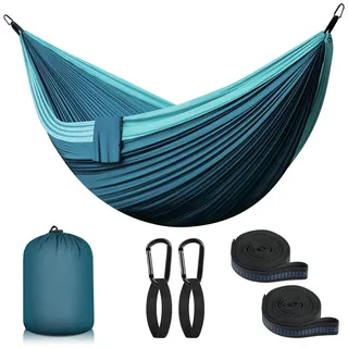 Hängematte Outdoor 2 Personen 300x200 cm Camping Hängematte Ultraleicht Reise Hängematte 300 KG Tragfähigkeit Nylon Garten Strand Doppelhängematte