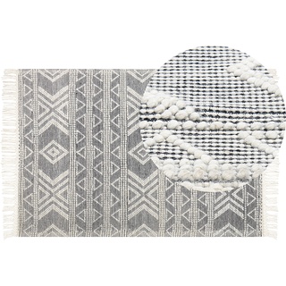 Beliani, Teppich, Wollteppich 160 x 230 cm Schwarz und Weiß PAZAR Lumarko! (160 x 230 cm)