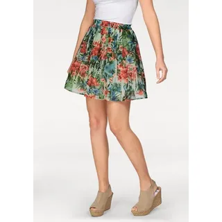YESET Minirock Damen Chiffonrock Rock Mini Skirt Minirock Blumen-Muster Bunt 443503 40