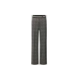 Hose aus Viskose-Mix mit Glencheck-Muster Modell 'AVA', Black, 32