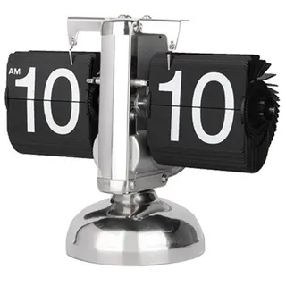 Beufee Flip-Uhr, Mini-Retro-Uhr, Auto-Flip-Tischuhr, digitaler Kalender, Coole Schreibtischuhr, mechanische Uhr Regaluhr Retro Tischuhr Automatische Seite drehen Uhr für Zuhause, Büro (Schwarz)