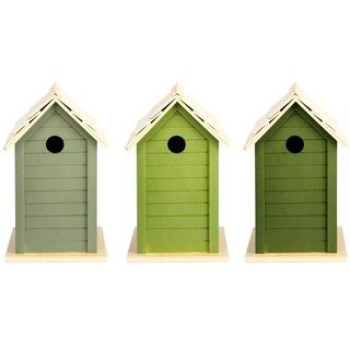 Esschert Design Grüntöne Serie Vogelhaus, farbig Sortiert, Verschiedene Grüntöne, hellgrün/grün/dunkelgrün, Farbwahl Nicht möglich