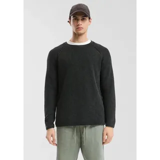 QS Longpullover Strickpullover Grobstrickpullover mit Wascheffekt und Rollkante schwarz L (50)