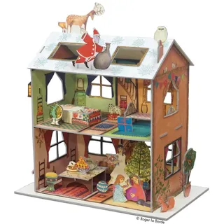 3D Adventskalender Haus am Weihnachtsabend Weihnachtsdekoration