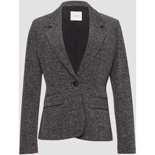 S.Oliver - Schmal geschnittener Blazer aus Interlockjersey, Damen, schwarz, 44