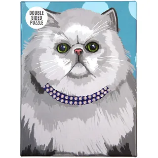 Talking Tables 100-teiliges Poster Haustiere, Tier | Für Kinder, Erwachsene, Katzenliebhaber, Geburtstagsgeschenk, Weihnachten, Doppelseitiges Puzzle für weiße Perserkatzen