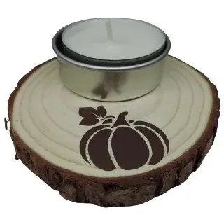 Deko Baumscheibe mit Teelichthalter Kürbis, Durchmesser ca 8cm Geschenk