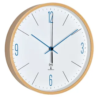 TFA Analoge Design Funk-Wanduhr 25,5 cm 60.3524,06 weiß/blau