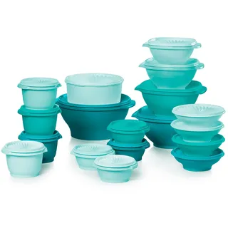 Tupperware Heritage Collection, neues 36-teiliges Frischhaltedosen-Set in Vintage-Grün, spülmaschinenfest und BPA-frei (18 Behälter, 18 Deckel)