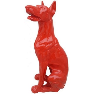 Casa Padrino Skulptur »Luxus Deko Skulptur Hund Dobermann Rot H. 80 cm - Große Deko Figur - XXL Deko Skulptur - XXL Deko Figur - XXL Tierfigur - Wohnzimmer Deko - Garten Deko - Luxus Deko XXL Figuren«