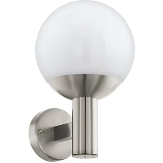 EGLO Außenwandleuchte Edelstahl/Kunststoff 800 lm E27 IP44 Weiß/Silber