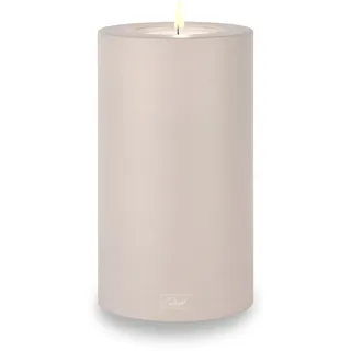 Qult Farluce Trend Cappuccino ∅ 8 + 10 cm • Teelichthalter in Kerzenform • Kerze • Kunststoffkerze in Kerzenoptik • Teelichtkerze mit Teelichteinsatz • inkl. Teelicht (Ø 10 H 18 cm)