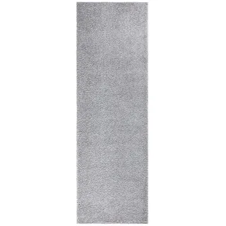 Carpet City Shaggi uni 500 Teppichläufer 80 x 300 cm Grau