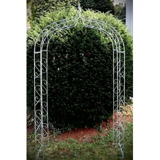 Hirsch Terracotta Rosenbogen Breite 140cm mit Spitze aus Metall stabil, 12 mm Vollmaterial, Feuerverzinkt, Höhe 245cm, Tiefe 40cm, Rankgitter