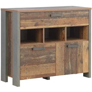 Forte Clif 106 x 86,3 x 41,6 cm Old Wood Vintage / Betonoptik Dunkelgrau